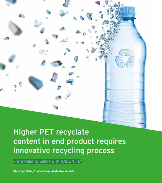Higher PET recyclate content in end product requires innovative recycling process
