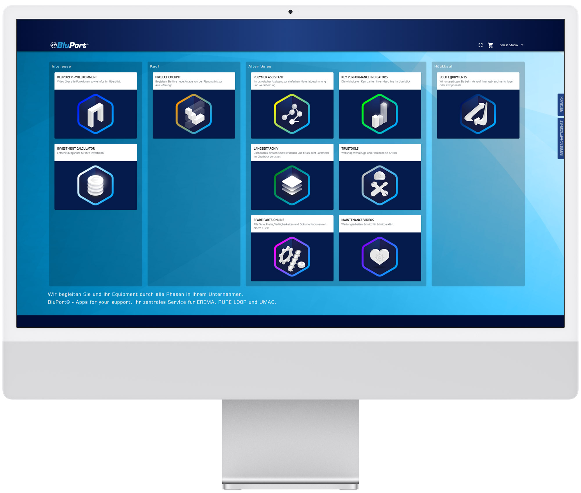 iMac with Bluport Icons