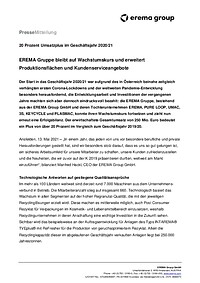 EREMA Group Blianz 2020/21 DE