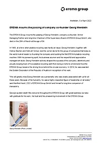 EREMA mourns the passing of Georg Wendelin (EN)