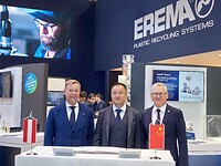 Manfred Hackl (EREMA Group) and Frank Liu (INTCO) signed the strategic partnership at K2022. (Photo credit: EREMA)