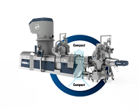 The new INTAREMA® TVEplus® DuaFil® Compact is significantly shorter than the previous EREMA double filtration solution. This pioneering recycling technology handles the melt gently and saves melt temperature and energy. 