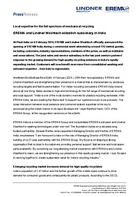EREMA Press Release (PDF)
